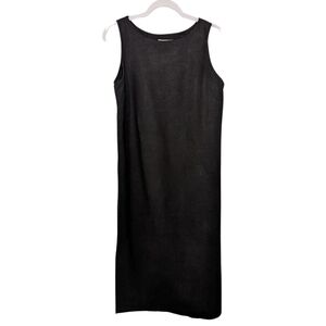 4/$25 BUNDLE SALE!! PICCALINO PETITE BLACK LINEN/RAYON BLEND SLEEVES MAXI DRESS